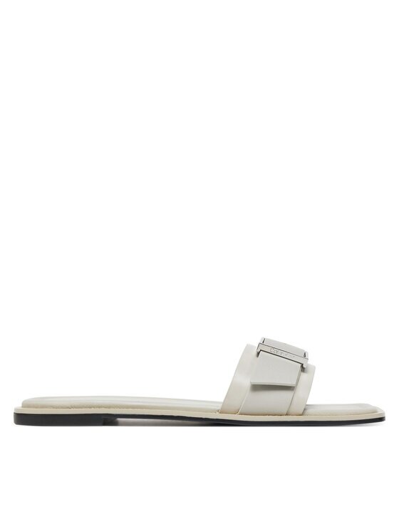 CALVIN KLEIN Чехли Flat Slide W/Buckle - Lth HW0HW02490 Сив