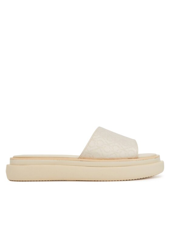 CALVIN KLEIN Чехли Flatform Slide Jacq HW0HW02461 Екрю