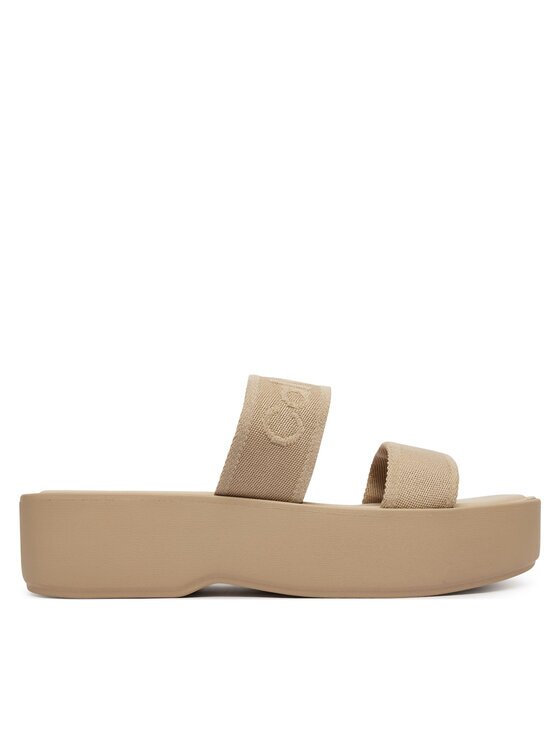 CALVIN KLEIN Чехли Flatform Sndl Webbing HW0HW02878 Бежов