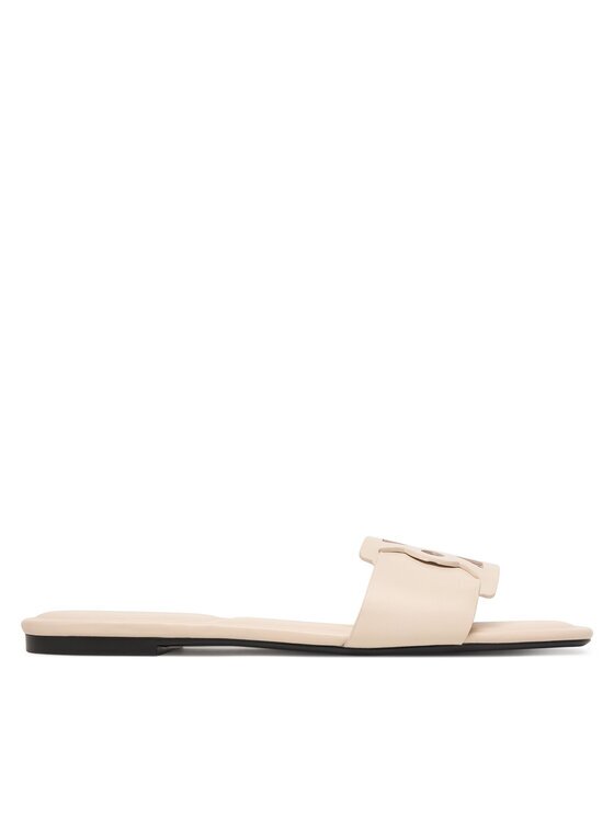 CALVIN KLEIN Чехли Square Flat Sandal Emblem HW0HW03128 Екрю