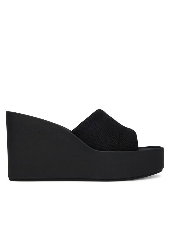 CALVIN KLEIN Чехли Wedge 70 Sndl Canv Mg HW0HW03134 Черен