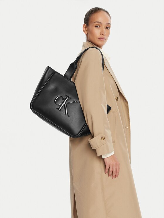 CALVIN KLEIN Дамска чанта Bold Ck Medium Tote LV04F3218G