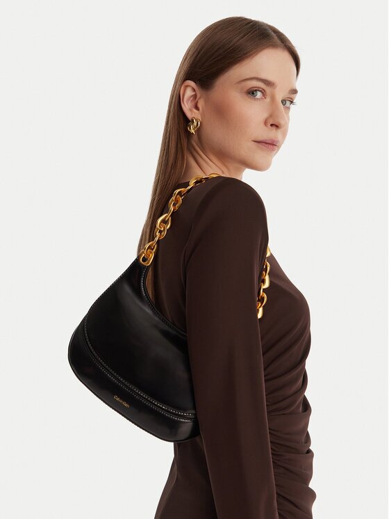 CALVIN KLEIN Дамска чанта Chain Shoulder Bag LV04F3403G Черен