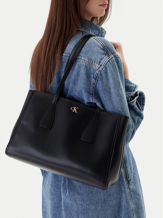CALVIN KLEIN Дамска чанта Ck Medium Work Tote LV04F3442G Черен