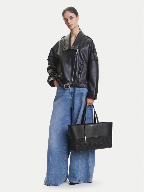 CALVIN KLEIN Дамска чанта Ck Mixmedia Shopper_Raffia K60K613167