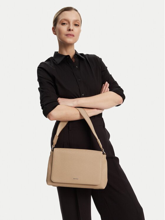 CALVIN KLEIN Дамска чанта Ck Must Satchel_Mono K60K613181 Бежов