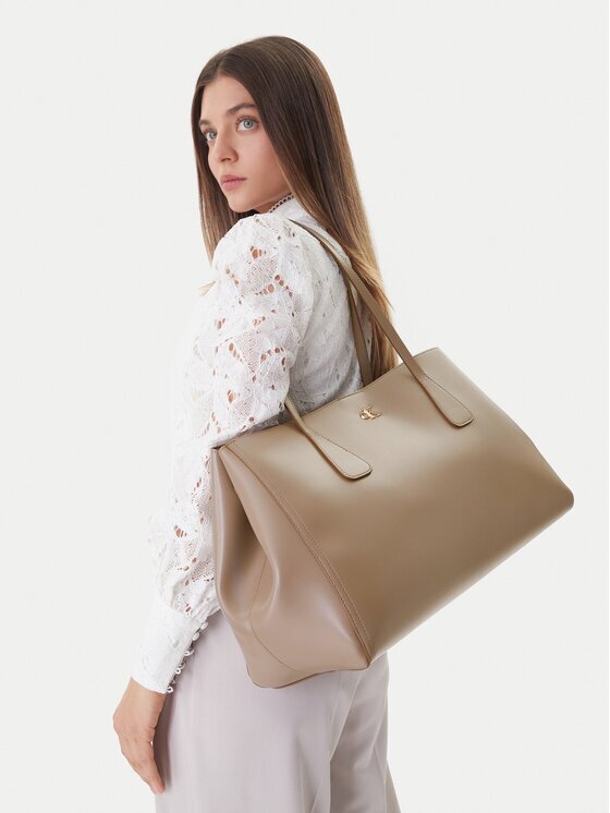 CALVIN KLEIN Дамска чанта Ck Snap Large Tote LV04F3502G Бежов
