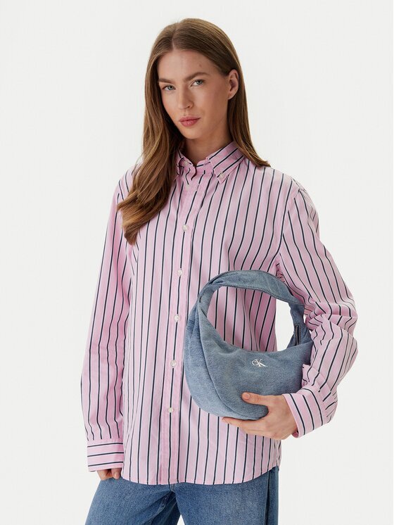 CALVIN KLEIN Дамска чанта Denim Soft Crescent Sm LV04F3207G Син
