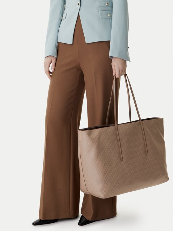 CALVIN KLEIN Дамска чанта Emblem Aop Large Tote W/ Pouch LV04F3364G Бежов