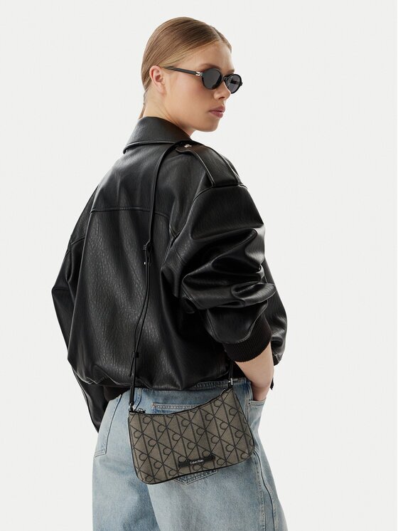 CALVIN KLEIN Дамска чанта Emblem Aop LV04F1164G Черен