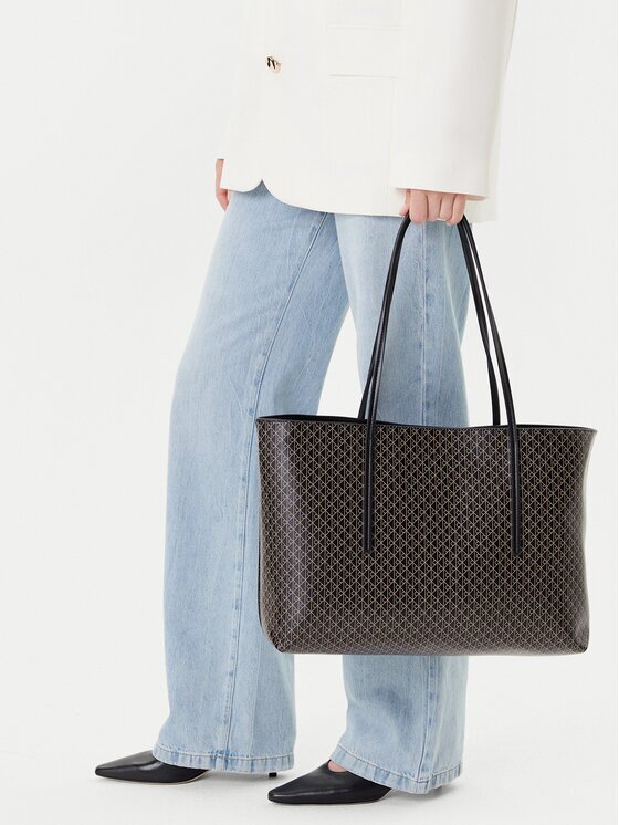 CALVIN KLEIN Дамска чанта Emblem Aop Tote W/ Pouch LV04F3266G Черен
