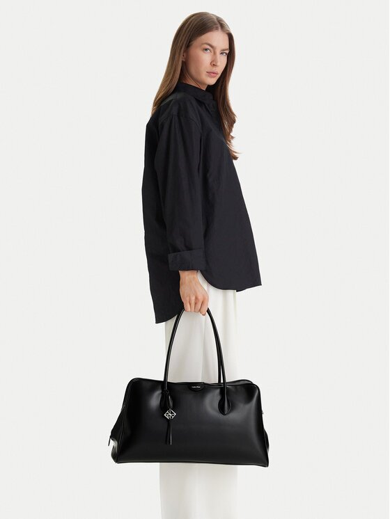 CALVIN KLEIN Дамска чанта Emblem Trio Large Work Bag LV04F3368G Черен