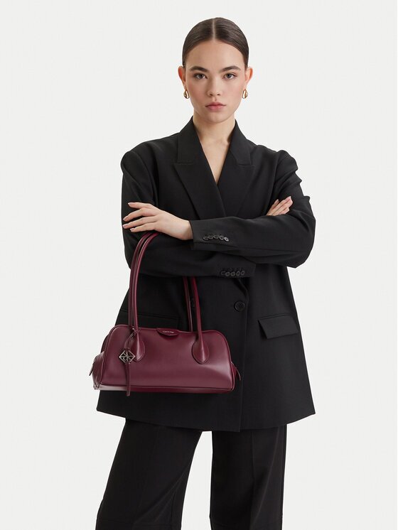 CALVIN KLEIN Дамска чанта Emblem Trio Shoulder Bag LV04F3369G Бордо