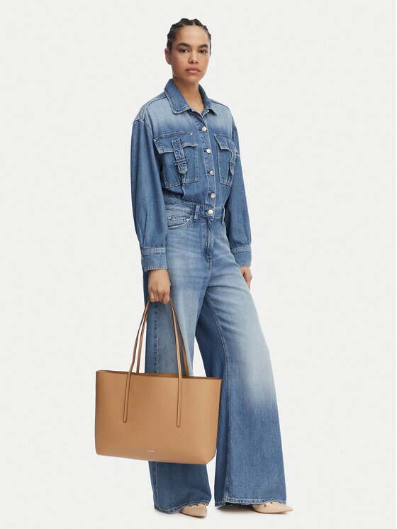 CALVIN KLEIN Дамска чанта Foil Logo Tote LV04F3274G Бежов