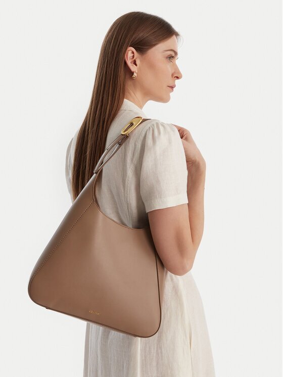 CALVIN KLEIN Дамска чанта Hardware Adj Strap Medium Bag LV04F3402G Бежов