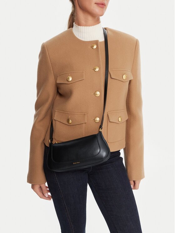 CALVIN KLEIN Дамска чанта Hardware Zip Crossbody LV04F1046G Черен