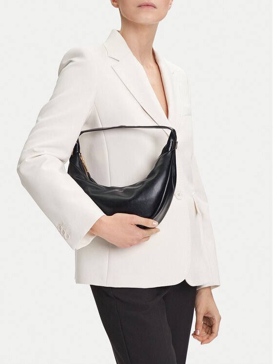 CALVIN KLEIN Дамска чанта Pinched Soft Crescent Sm LV04F3010G Черен