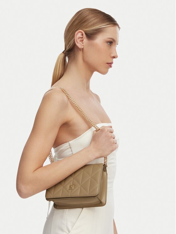 CALVIN KLEIN Дамска чанта Quilted Mini Chain Bag LV04F3321G Бежов
