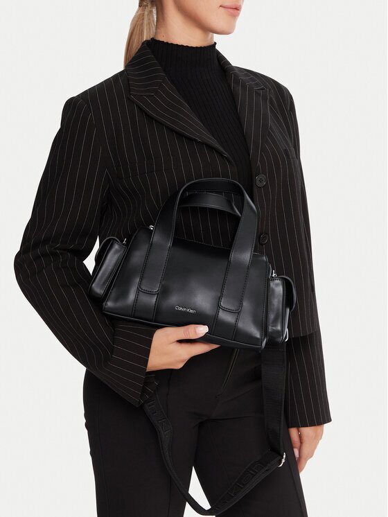 CALVIN KLEIN Дамска чанта Webbing Strap Pocket Bag LV04F3291G Черен