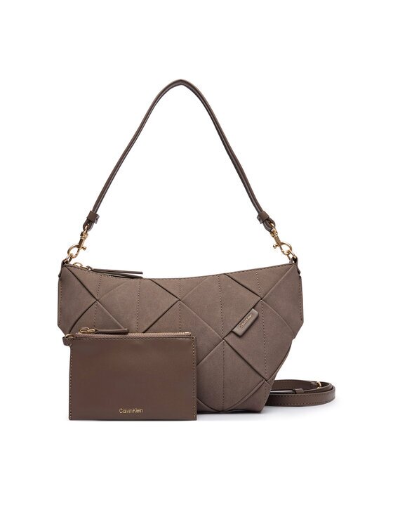 CALVIN KLEIN Дамска чанта Woven Sueded Shoulder Bag LV04F3694G