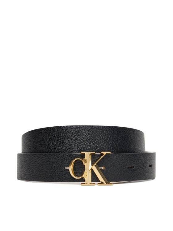 CALVIN KLEIN Дамски колан Facet Ck Buckle 25Mm Pebble Rev/ LV04F7044G Черен