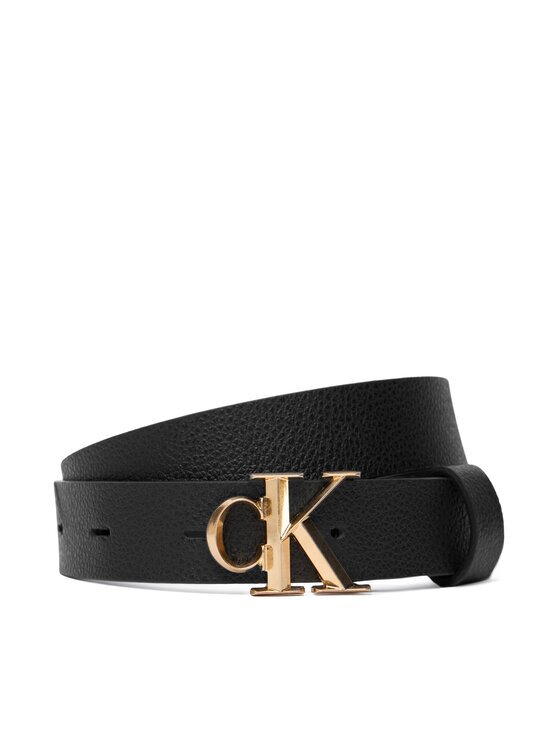 CALVIN KLEIN Дамски колан Facet Ck Buckle Pebble 25Mm LV04F7060G Черен