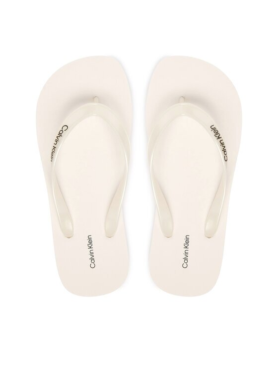 CALVIN KLEIN Джапанки Arwa - Metallic Pearlised Flip Flops HW0HW02956 Бял