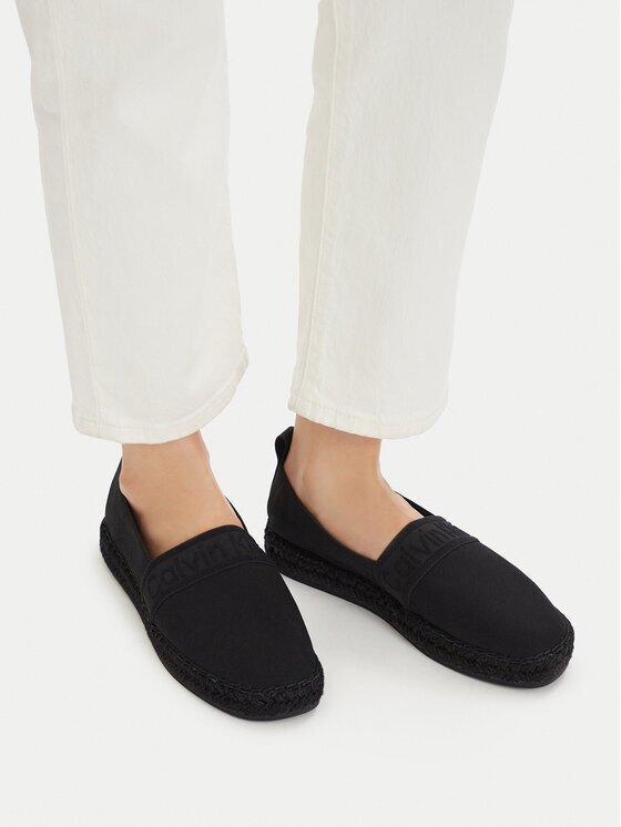 CALVIN KLEIN Еспадрили Oblique Espadrille Webbing HW0HW02934 Черен