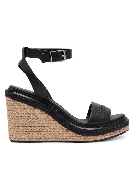 CALVIN KLEIN Еспадрили Wedge Sandal 70 - He HW0HW02376 Черен