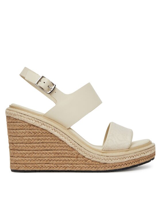 CALVIN KLEIN Еспадрили Wedge Sandal 70 - Jacq HW0HW02386 Бял