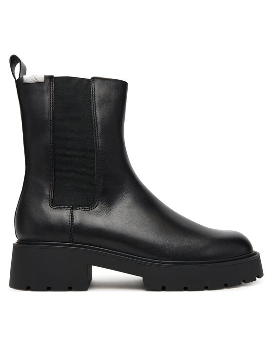CALVIN KLEIN JEANS Боти тип челси Combat Mid Chelsea Boot Hw Lth YW0YW01869 Черен