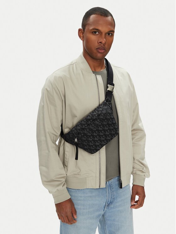 CALVIN KLEIN JEANS Чанта за кръст﻿ Unstructured Monogram Waistbag LV04G3177G Черен