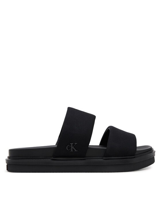 CALVIN KLEIN JEANS Чехли Flat Molded Dbl Bar Sandal Cv YM0YM01222 Черен