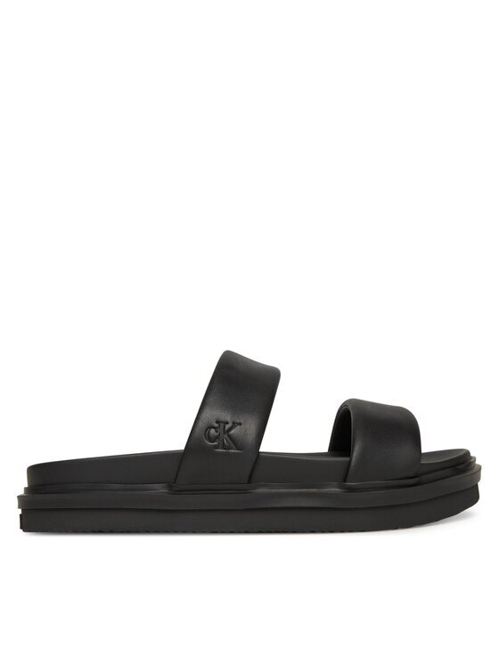CALVIN KLEIN JEANS Чехли Flat Molded Doublebar Sandal Lth YM0YM01226
