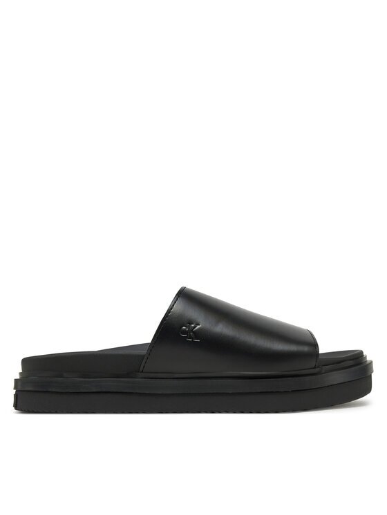 CALVIN KLEIN JEANS Чехли Flat Molded Sandal Slide YW0YW01710 Черен