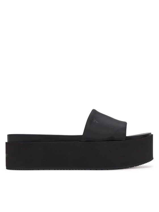 CALVIN KLEIN JEANS Чехли Flatform Sandal Slide In Nylon YW0YW01791 Черен