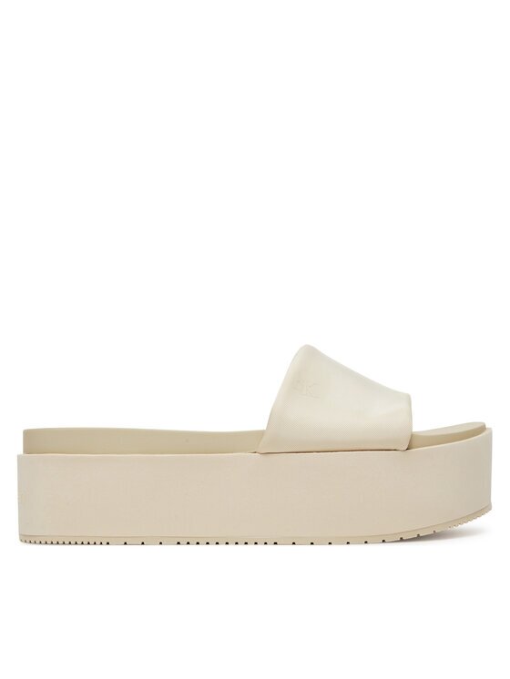 CALVIN KLEIN JEANS Чехли Flatform Sandal Slide In Nylon YW0YW01791 Екрю