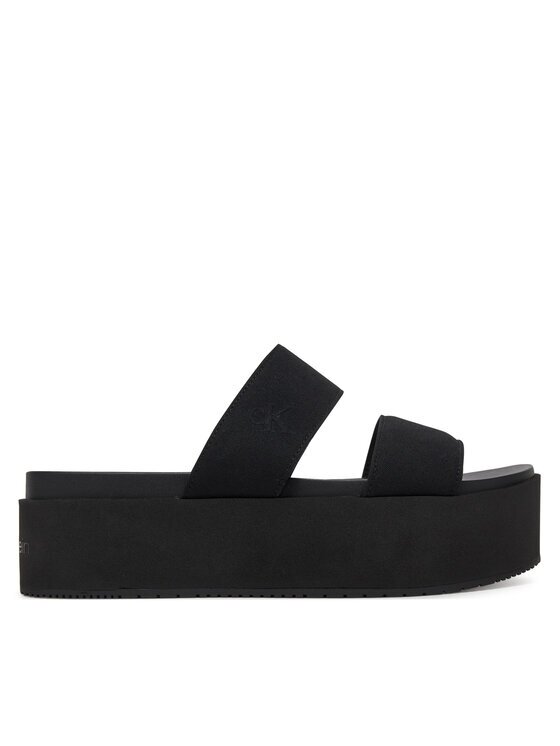 CALVIN KLEIN JEANS Чехли Flatform Sandal Webbing In YW0YW01789 Черен