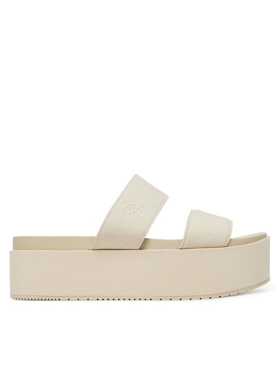 CALVIN KLEIN JEANS Чехли Flatform Sandal Webbing In YW0YW01789 Екрю