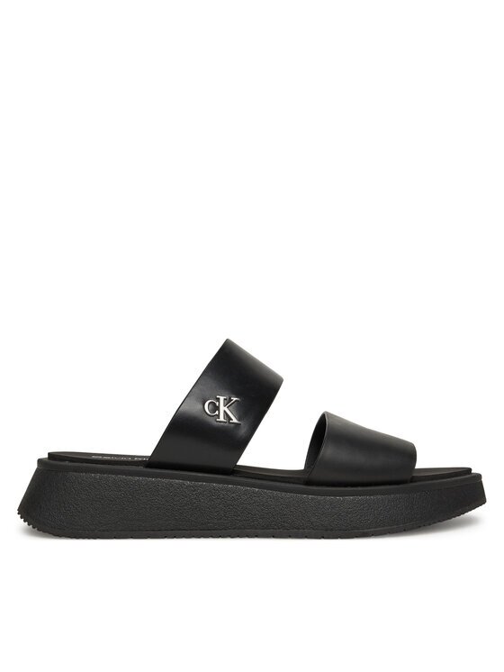 CALVIN KLEIN JEANS Чехли Sandal Slide Double Strap YW0YW01694 Черен