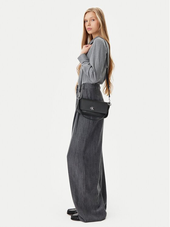 CALVIN KLEIN JEANS Дамска чанта Minimal Monogram Shoulder Pouch LV04K3161G Черен