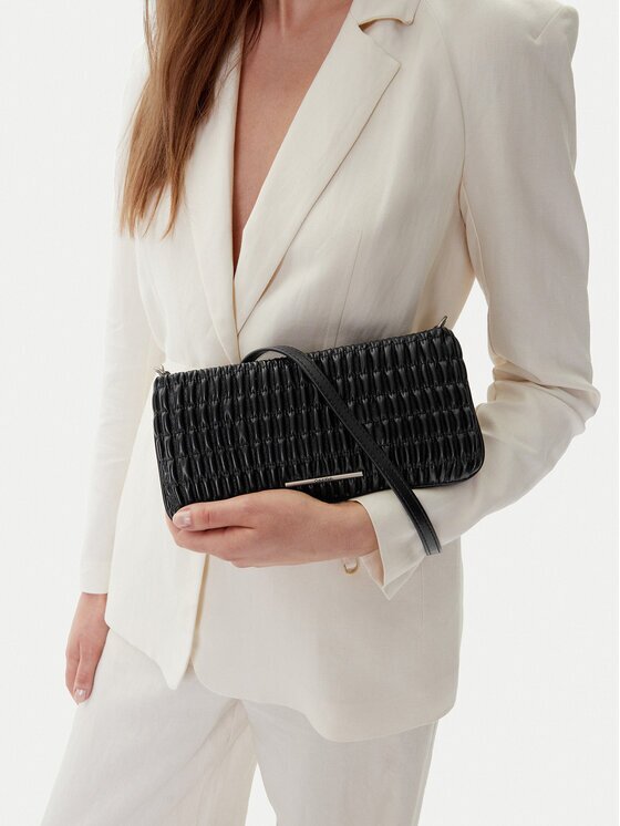 CALVIN KLEIN JEANS Дамска чанта Rouched Zip Top Bag LV04K3090G Черен