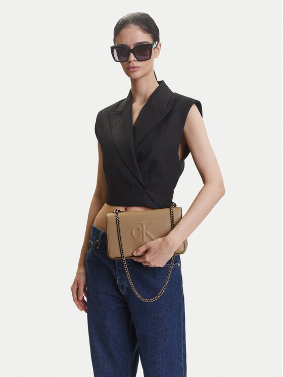 CALVIN KLEIN JEANS Дамска чанта Sculpted Ew Flap25 Shoulder Bag LV04K3035G