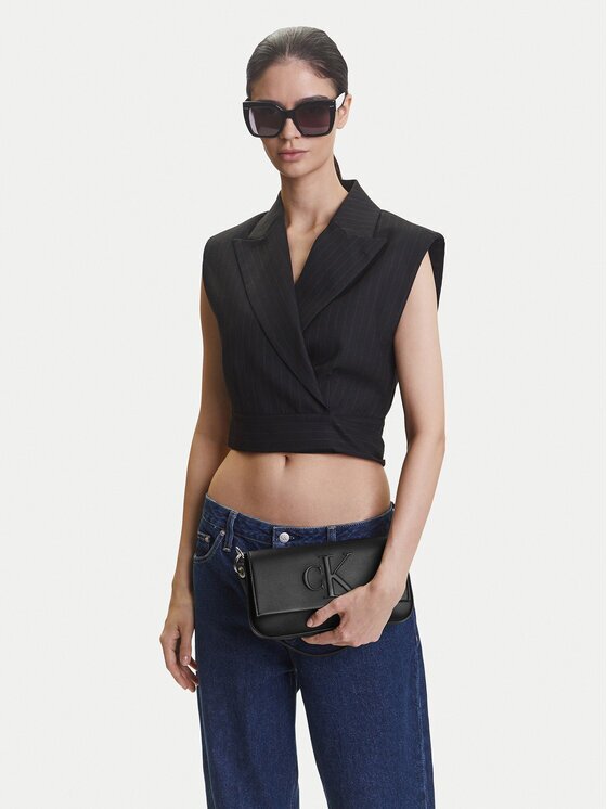 CALVIN KLEIN JEANS Дамска чанта Sculpted Flap Shoulder Pouch LV04K3148G