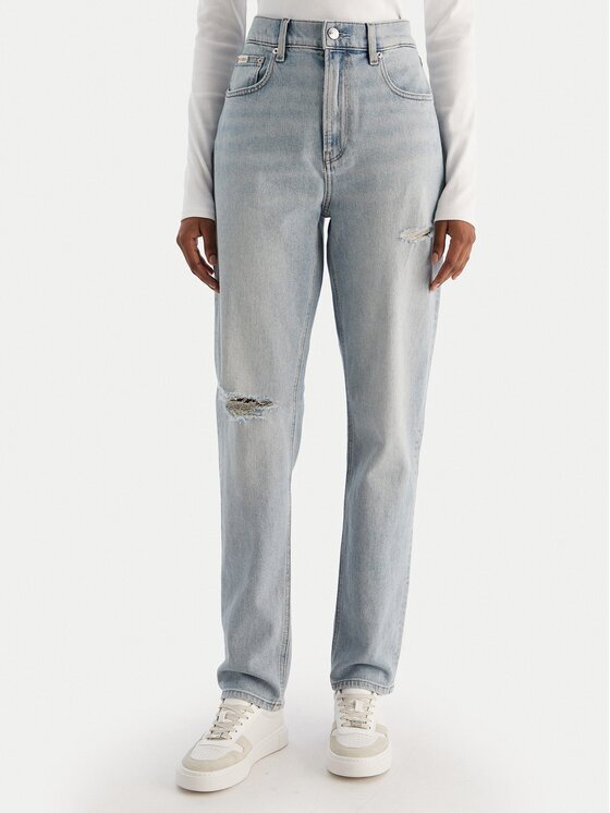 CALVIN KLEIN JEANS Дънки New Mom Jean Bowery Destroyed LV047D722G Mom Fit