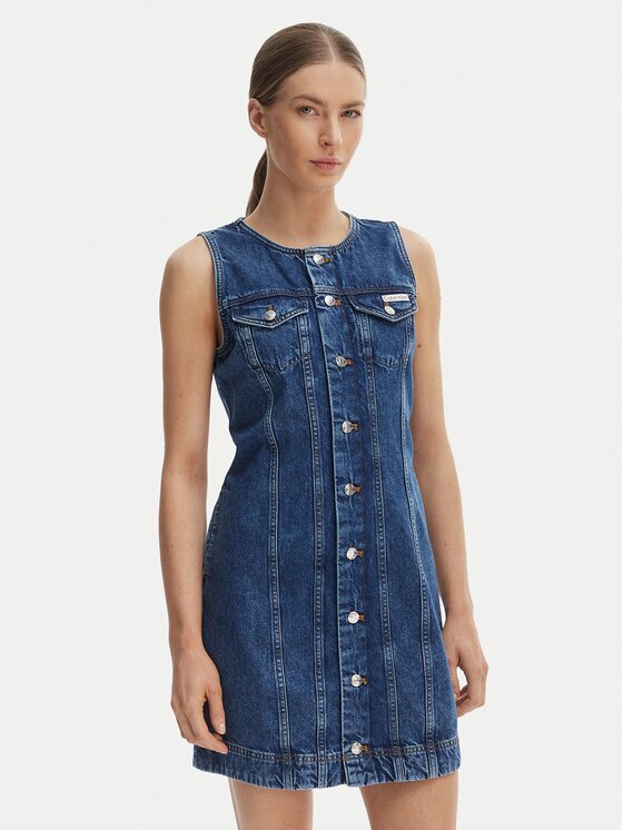 CALVIN KLEIN JEANS Дънкова рокля LV047F761G Slim Fit