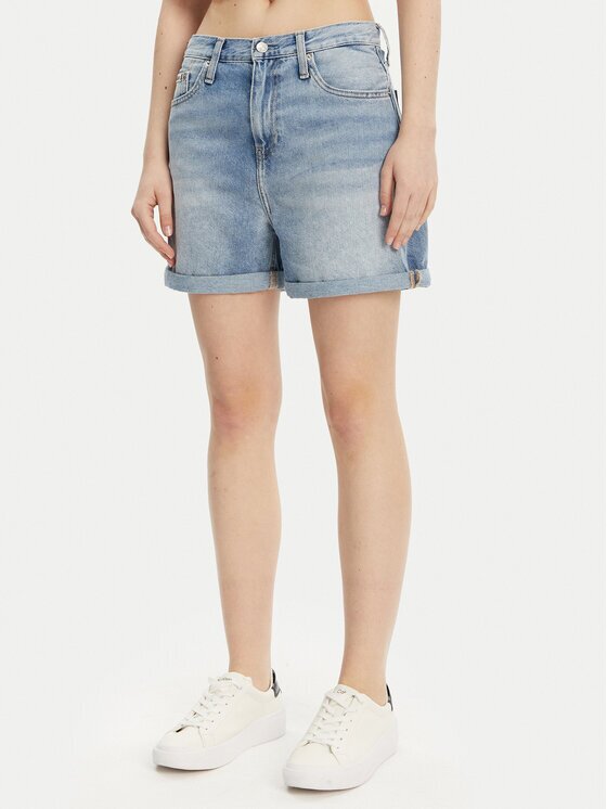 CALVIN KLEIN JEANS Дънкови шорти J20J225152 Син Mom Fit