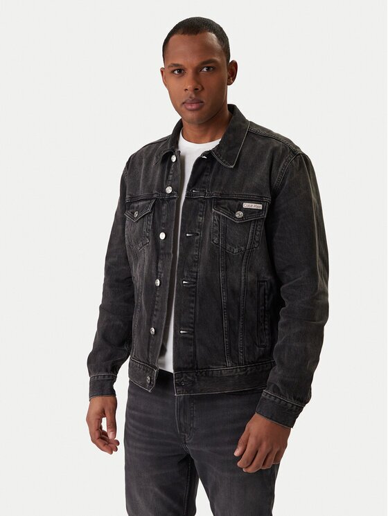 CALVIN KLEIN JEANS Дънково яке Classic LV04RE765G Черен Regular Fit