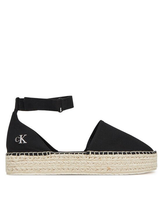 CALVIN KLEIN JEANS Еспадрили Flatform Espadrille Sling Mg YW0YW01735 Черен