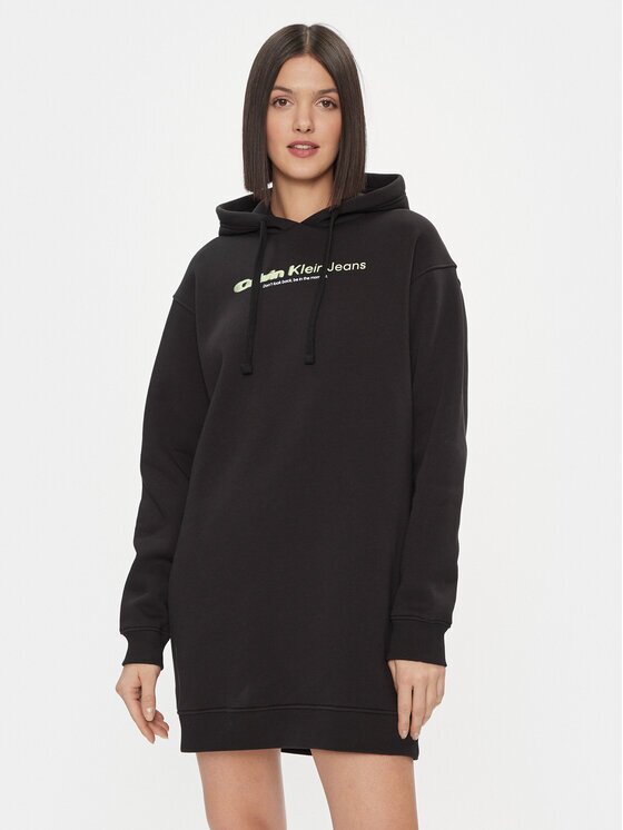 CALVIN KLEIN JEANS Ежедневна рокля Double Ck Hoodie Dress J20J223257 Oversize